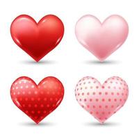 pack d'amour 3d réaliste ou illustration vectorielle en forme de coeur vecteur