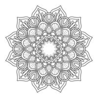 page de livre de coloriage de mandala. motif circulaire pour henné, mehdi, tatouage, ornement décoratif vintage. vecteur noir et blanc.