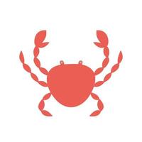illustration vectorielle de crabe. crabe rouge mignon dessiné à la main. animaux marins, fruits de mer, vie marine. vecteur
