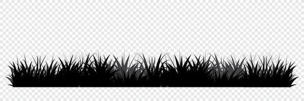 silhouettes noires d'herbe. fond fleuri. herbe sauvage. silhouette de bordures d'herbe. illustration vectorielle vecteur