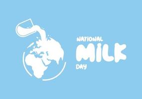 affiche de la journée nationale du lait isolée sur fond bleu célébrée le 11 janvier. vecteur