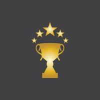 logo du champion du trophée sur fond noir vecteur