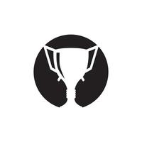 modèle vectoriel de trophée silhouette noire logo