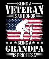 être un vétéran est un t-shirt d'honneur vecteur