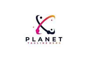 planète logo icône vecteur isolé