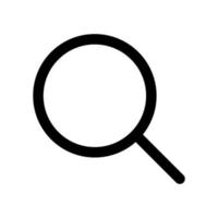 ligne d'icône de recherche isolée sur fond blanc. icône noire plate mince sur le style de contour moderne. symbole linéaire et trait modifiable. illustration vectorielle de trait parfait simple et pixel. vecteur