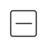 icône de ligne moins isolé sur fond blanc. icône noire plate mince sur le style de contour moderne. symbole linéaire et trait modifiable. illustration vectorielle de trait parfait simple et pixel. vecteur