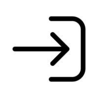 connectez-vous en ligne d'icône isolée sur fond blanc. icône noire plate mince sur le style de contour moderne. symbole linéaire et trait modifiable. illustration vectorielle de trait parfait simple et pixel. vecteur