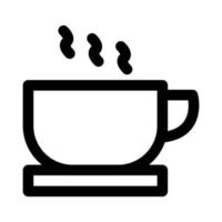 ligne d'icône de café chaud isolée sur fond blanc. icône noire plate mince sur le style de contour moderne. symbole linéaire et trait modifiable. illustration vectorielle de trait parfait simple et pixel vecteur