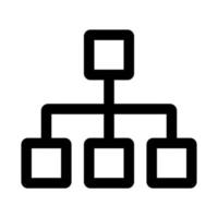 ligne d'icône de diagramme d'organisation isolée sur fond blanc. icône noire plate mince sur le style de contour moderne. symbole linéaire et trait modifiable. illustration vectorielle de trait parfait simple et pixel. vecteur