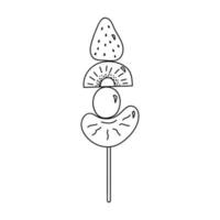 illustration de doodle de tanhulu multifruit coréen vecteur