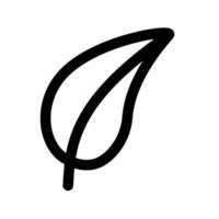 ligne d'icône de feuille isolée sur fond blanc. icône noire plate mince sur le style de contour moderne. symbole linéaire et trait modifiable. illustration vectorielle de trait parfait simple et pixel. vecteur