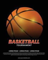 vecteur d'affiche de basket-ball. bannière publicitaire de tournoi avec basket