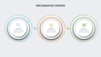 vecteur de modèle d'infographie moderne avec bouton rond