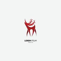 modèle d'illustration d'icône de logo de cerf rouge vecteur