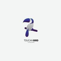 icône de modèle de dégradé de couleur de conception d'oiseau toucan vecteur