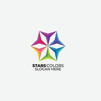 modèle de symbole de conception colorée de logo d'étoiles vecteur