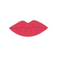 femme lèvres rouges. style de griffonnage dessiné à la main. modèle d'affiche, bannière, carte, impression vecteur