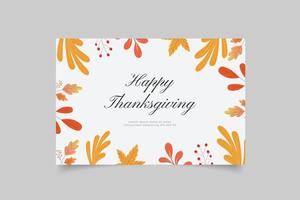 carte de modèle de joyeux thanksgiving vecteur