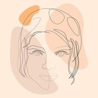 contour des femmes minimalistes visage potrait dessiné à la main vecteur