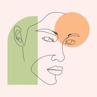 contour des femmes minimalistes visage potrait dessiné à la main vecteur