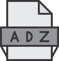 icône de format de fichier adz vecteur