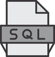 icône de format de fichier sql vecteur