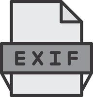 icône de format de fichier exif vecteur