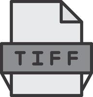 icône de format de fichier tiff vecteur