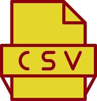 icône de format de fichier csv vecteur