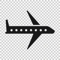 icône d'avion dans un style plat. illustration vectorielle d'avion sur fond blanc isolé. concept d'entreprise d'avion de ligne de vol. vecteur