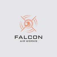 modèle de logo Falcon Air Works vecteur