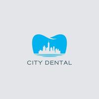 vecteur de conception de logo dentaire ville