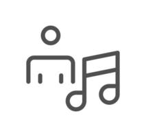contour d'icônes liées à la musique et aux commandes et vecteur linéaire.