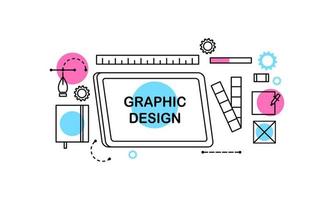 linéaire abstrait de concepts de conception graphique, de conception Web et de développement. éléments pour applications mobiles et web. vecteur