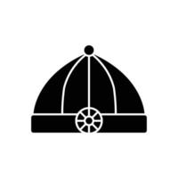 illustration d'icône de chapeau chinois, japon. icône liée au nouvel an lunaire. traditionnel asiatique. style d'icône de glyphe. conception de vecteur simple modifiable