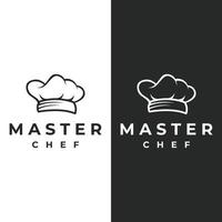 chef professionnel ou création de modèle de logo de chapeau de chef de cuisine. logo pour entreprise, cuisinier à domicile et chef de restaurant. vecteur