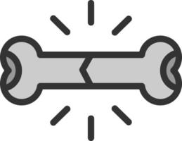 conception d'icône de vecteur d'os