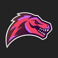 logo esport raptor rouge, conception vectorielle et logo esport, adapté à l'esport, au sport et à tout ce qui est lié à cette conception vecteur