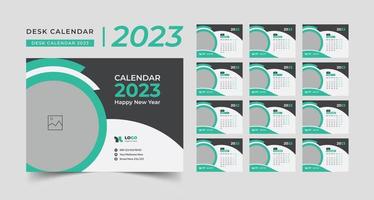 calendrier de bureau moderne 2023, conception créative du modèle de calendrier de bureau 2023 vecteur