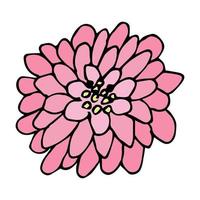 clipart fleur simple. doodle floral dessiné à la main. pour l'impression, le web, le design, la décoration, le logo vecteur