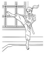 coloriage de taekwondo pour les enfants vecteur