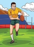 illustration de dessin animé coloré de sports de rugby vecteur