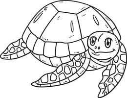 mère tortue isolé coloriage pour les enfants vecteur