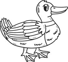 mère canard isolé coloriage pour les enfants vecteur