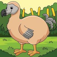 illustration de dessin animé de couleur animal dodo vecteur