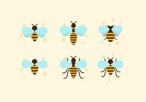 Vecteurs de plat six abeilles vecteur