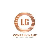 lg lettre initiale cercle bois logo modèle vecteur