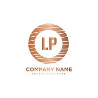 lp lettre initiale cercle bois logo modèle vecteur