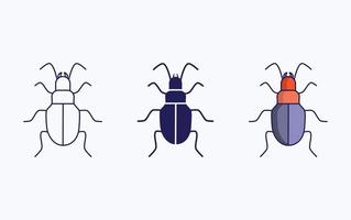 icône d'illustration vectorielle de coléoptère au sol vecteur